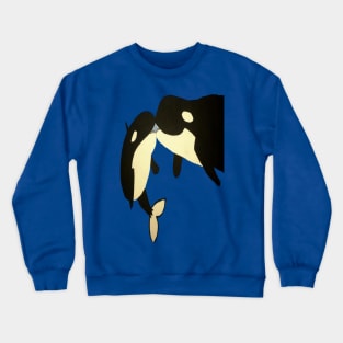 Whales on Blue Crewneck Sweatshirt